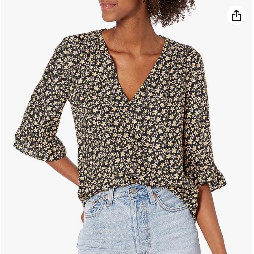 Rebecca Taylor 100% silk v-neck floral blouse: size 00